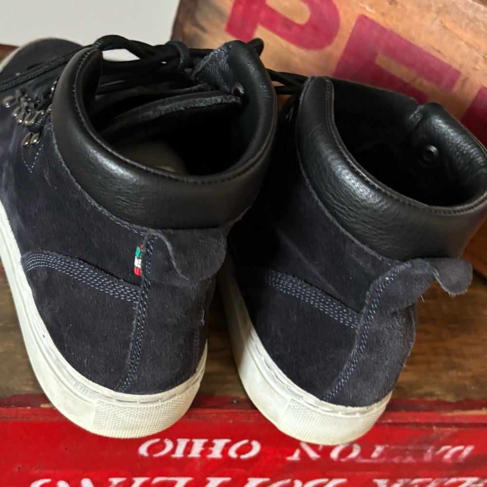 Vintage DIEMME Italian High Tops Black Suede Sneakers Women 8 1/2 - Picture 2 of 9